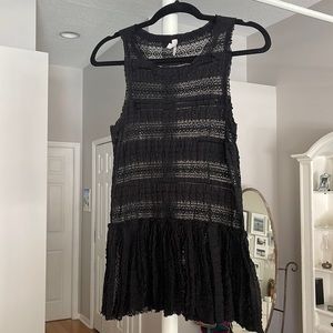 Sexy fun black Free People lacy top